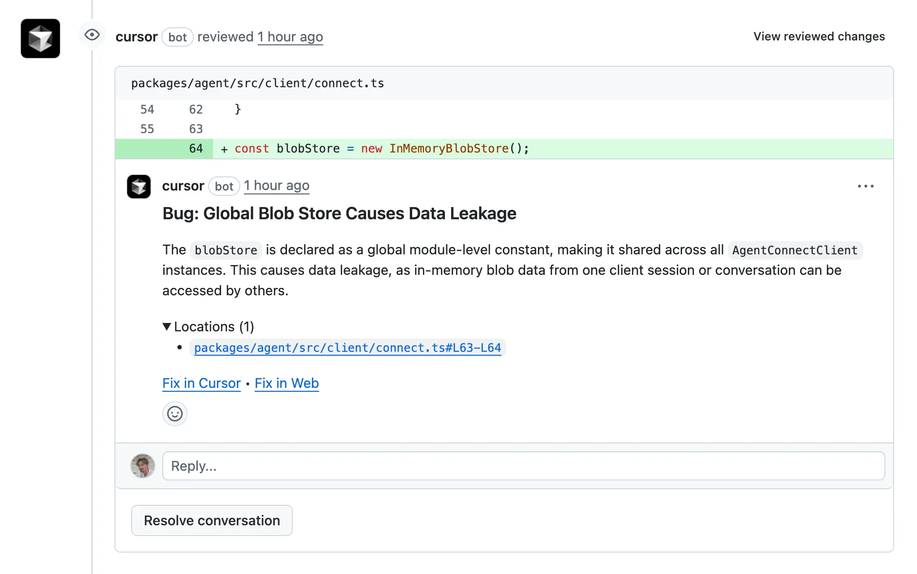 Bugbot out of beta announcement screenshot 1 from Cursor