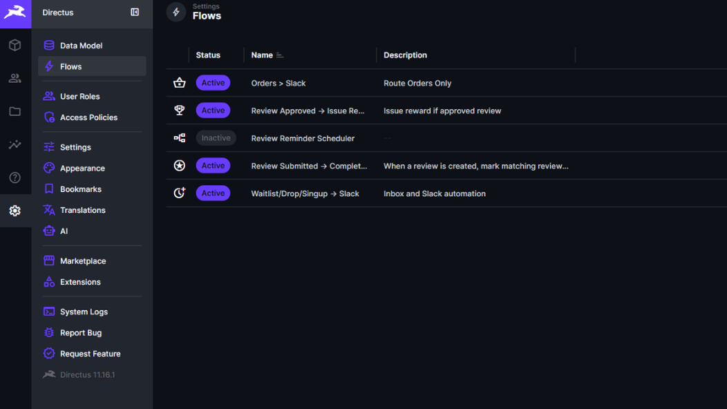 Directus Flow Automations